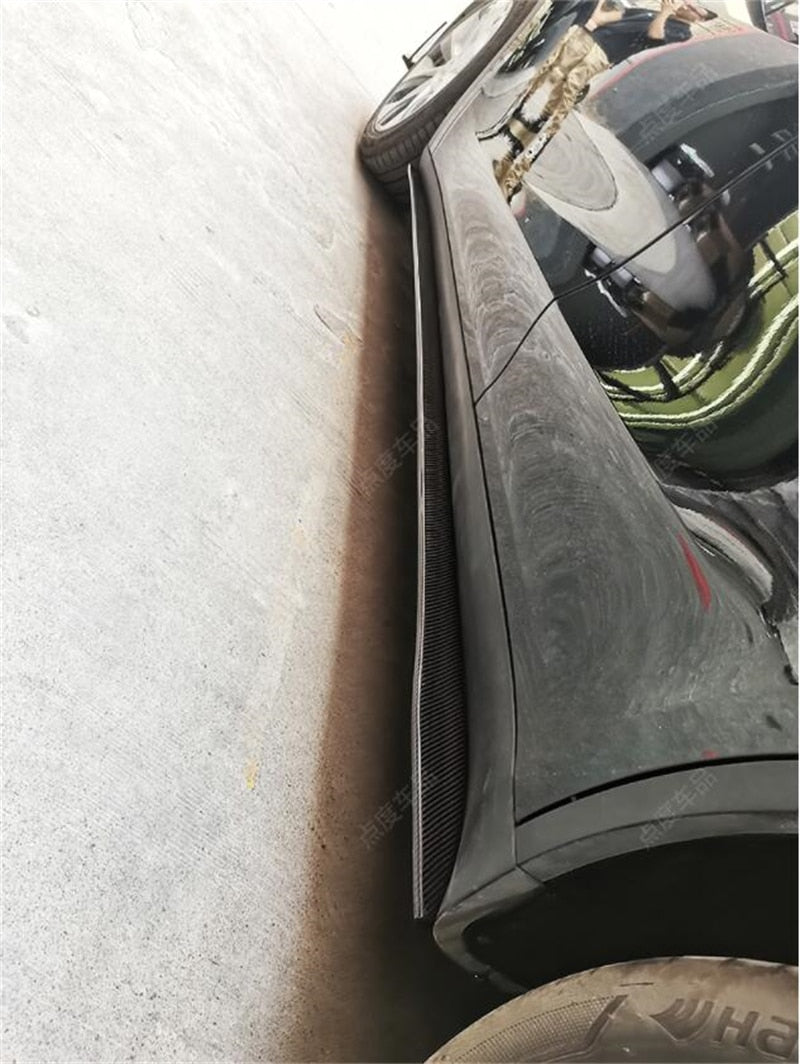 Real Gloss Carbon Fiber Side Skirt Extension Pair - Model Y