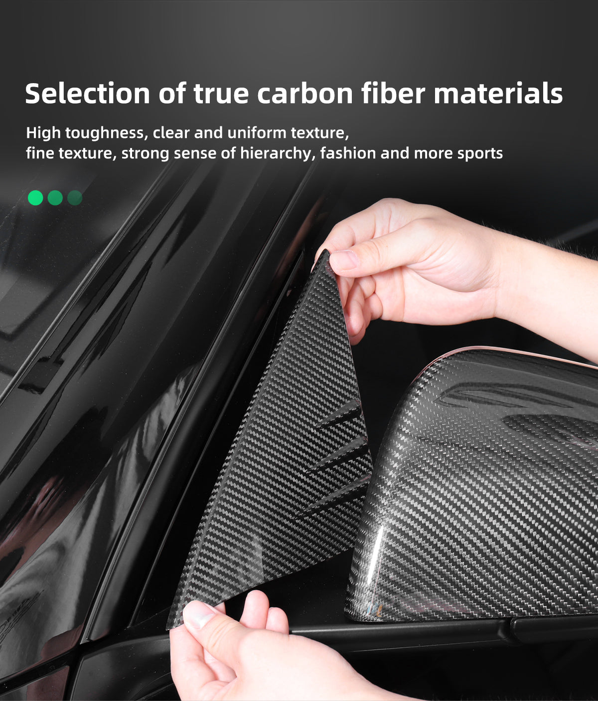 Model Y Real Carbon Fiber A-pillar Aero Cover