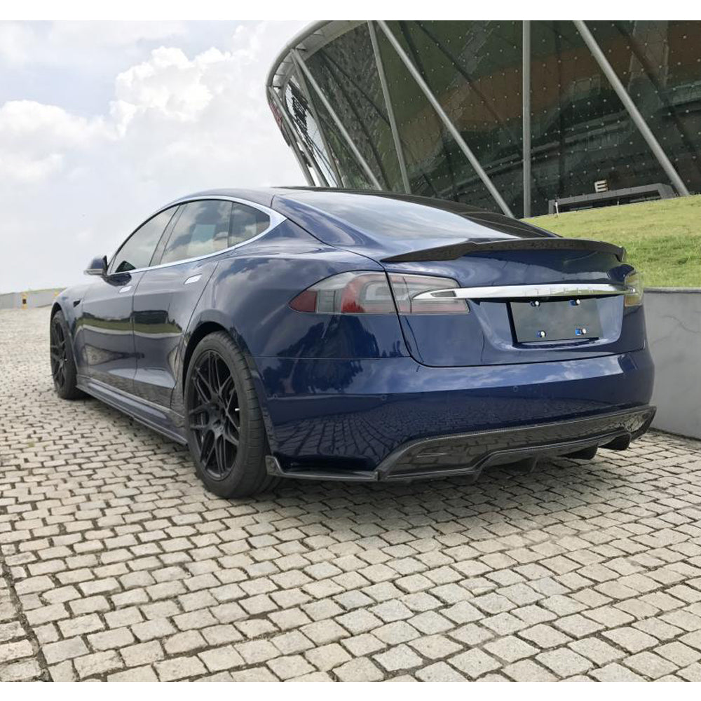 Real Carbon Fiber Rear Trunk Spoiler For Tesla Model S 2014 - 2019