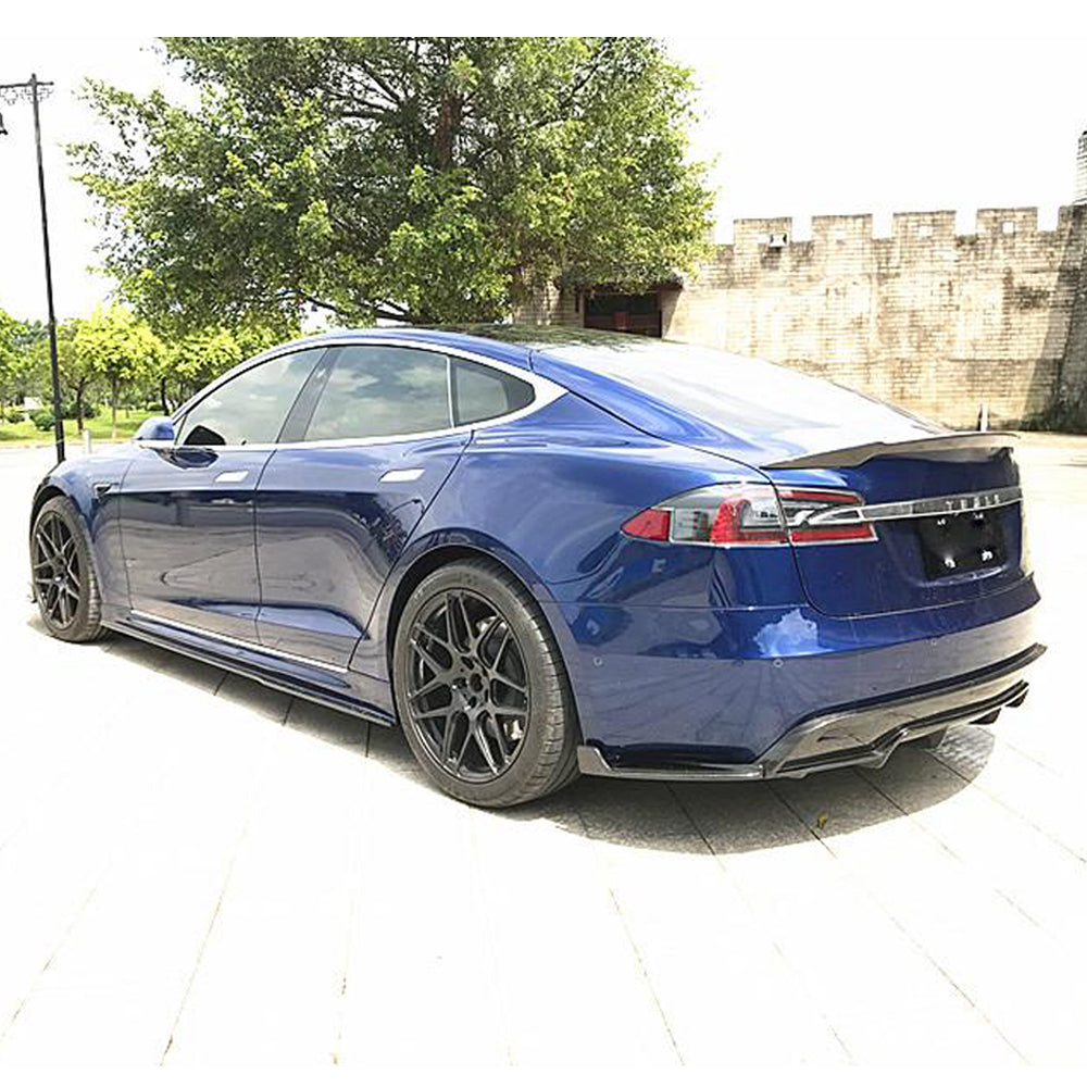 Real Carbon Fiber Rear Trunk Spoiler For Tesla Model S 2014 - 2019