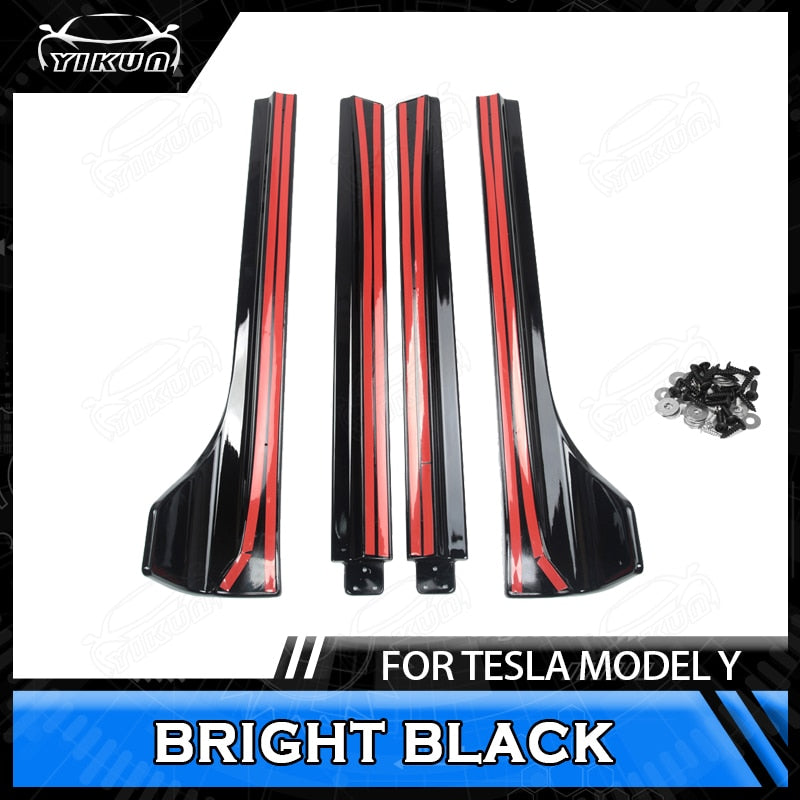 2pc ABS Side Skirt Extension - Model Y