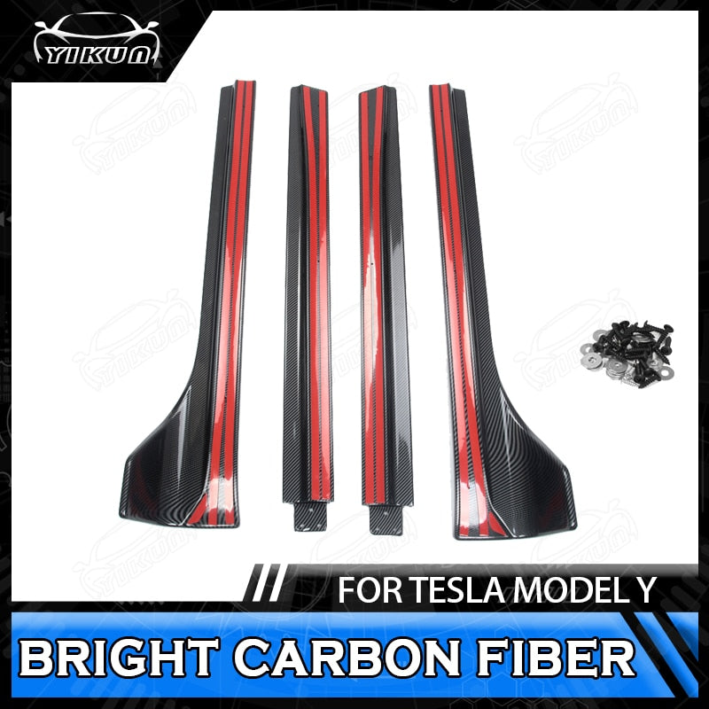 2pc ABS Side Skirt Extension - Model Y