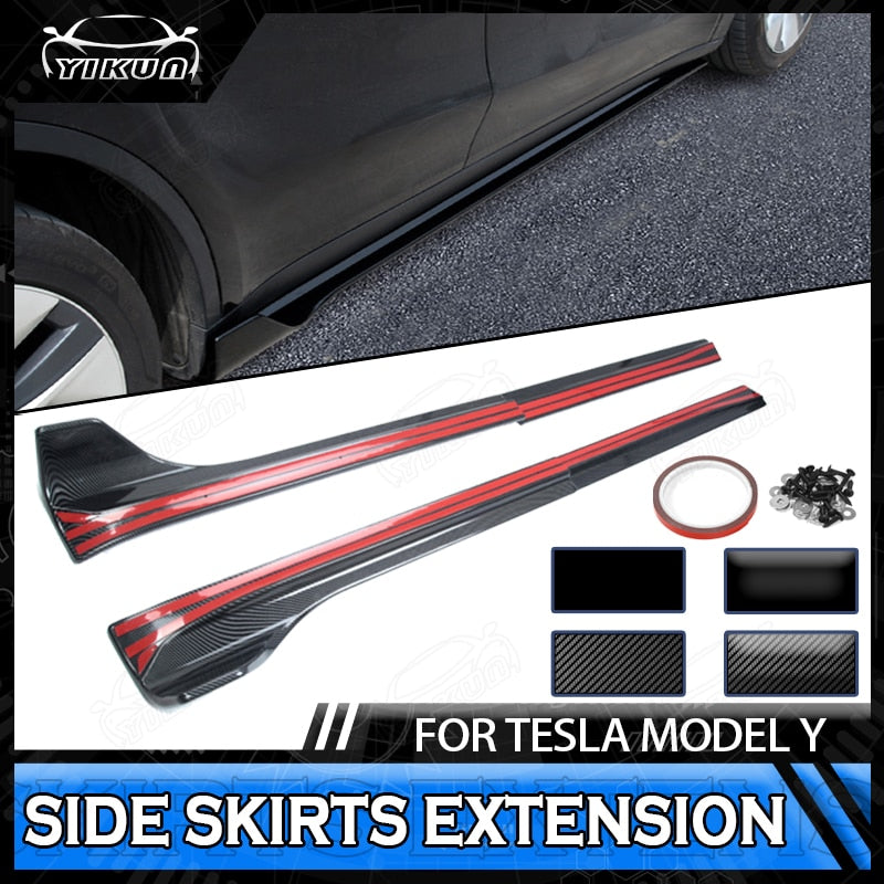 2pc ABS Side Skirt Extension - Model Y